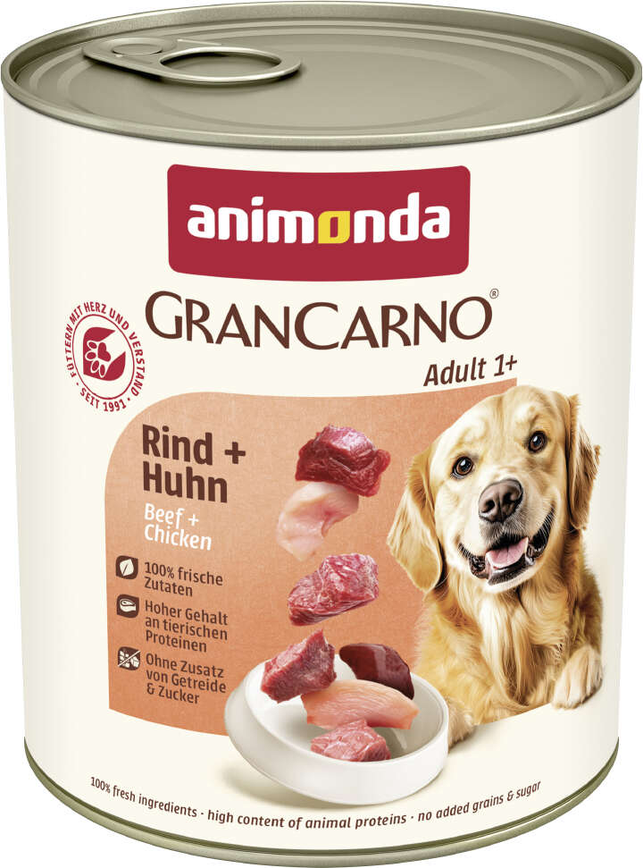 animonda Hunde-Nassfutter GranCarno Adult Rind + Huhn